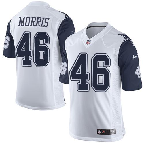 Nike Cowboys #46 Alfred Morris White Men's Stitched NFL Elite Rush Jersey